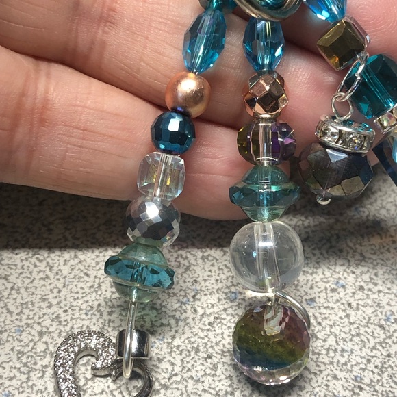 Pretty blues key chain, fob, zipper pull -purse bling - Picture 5 of 9